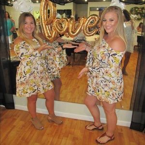 Bell Sleeve Floral Off The Shoulder Dress